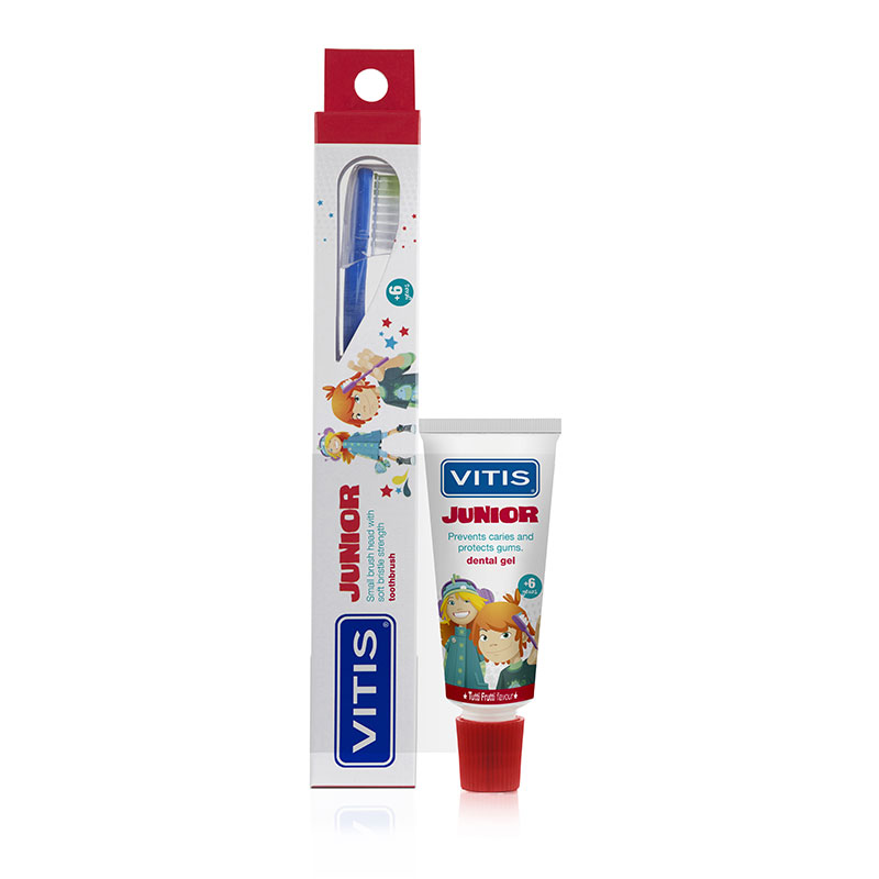 Vitis Junior Kit Bambini Spazzolino + Dentifricio Gel 15ml