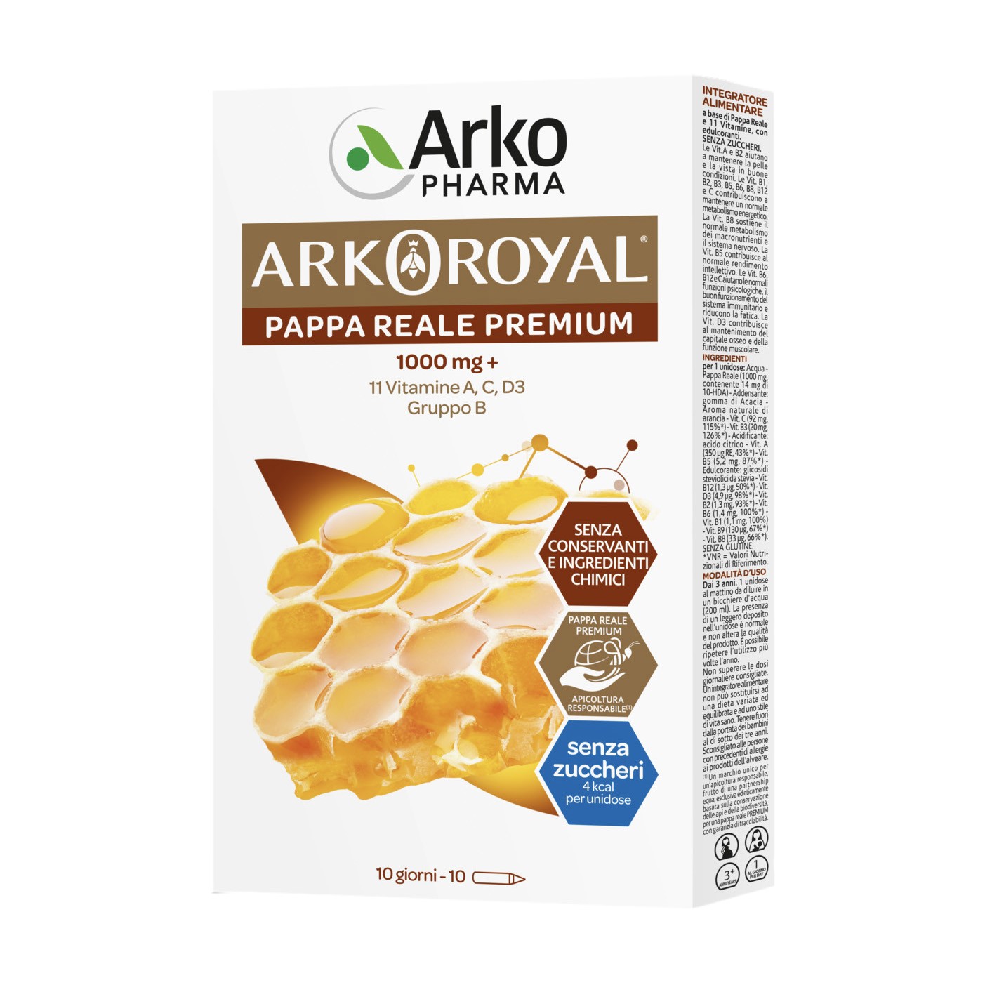 image - 981505403 - ARKOROYAL PAPPA REALE 1000 MG + VITAMINE SENZA ZUCCHERO 10 FIALE - 4709963_2.jpg