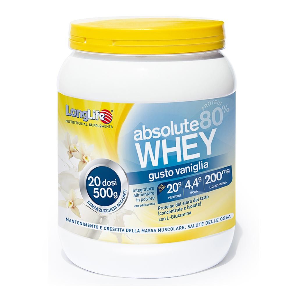 Longlife Absolute Whey Vaniglia Integratore Massa Muscolare 500g