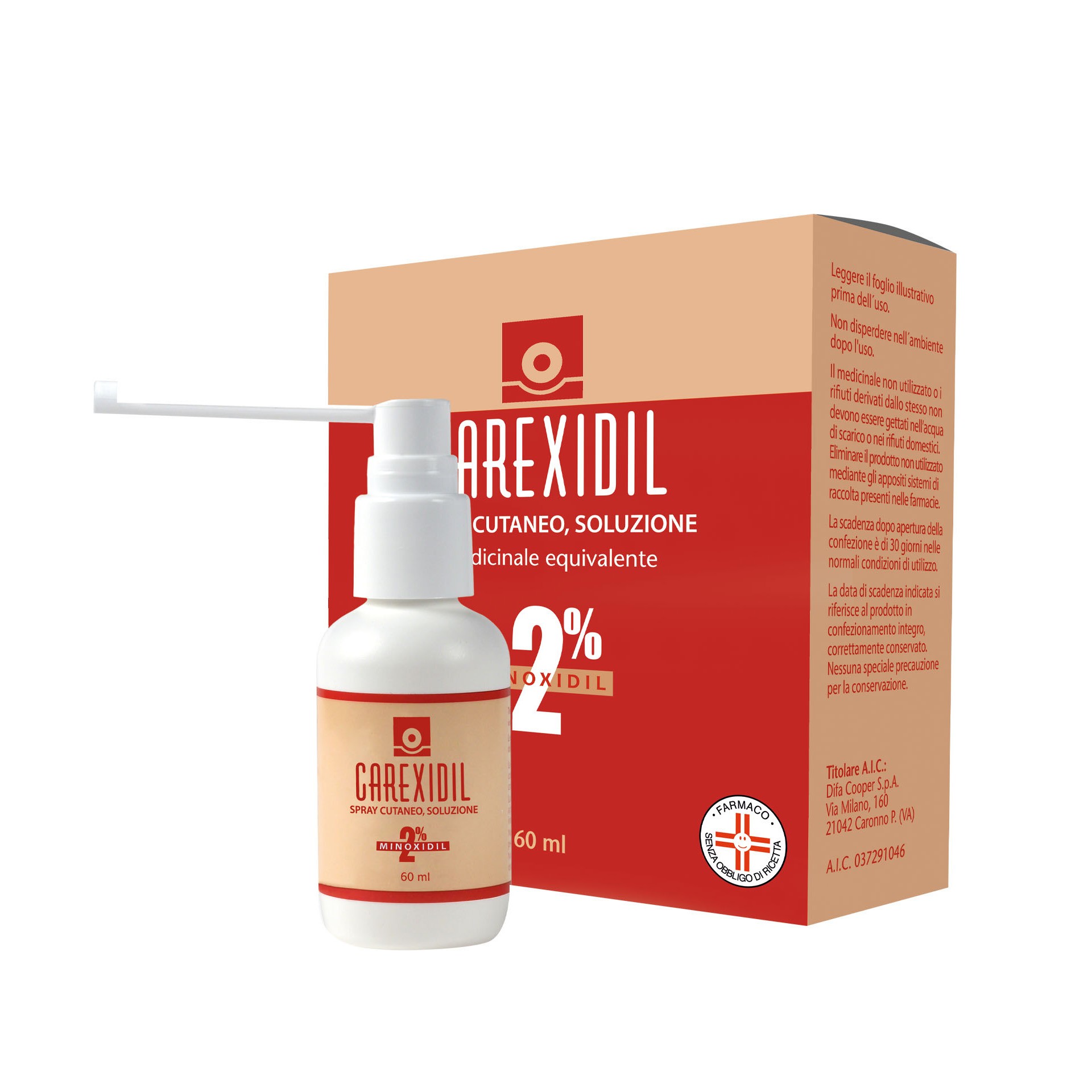 Carexidil 2% Soluzione Cutanea Trattamento Alopecia 60ml
