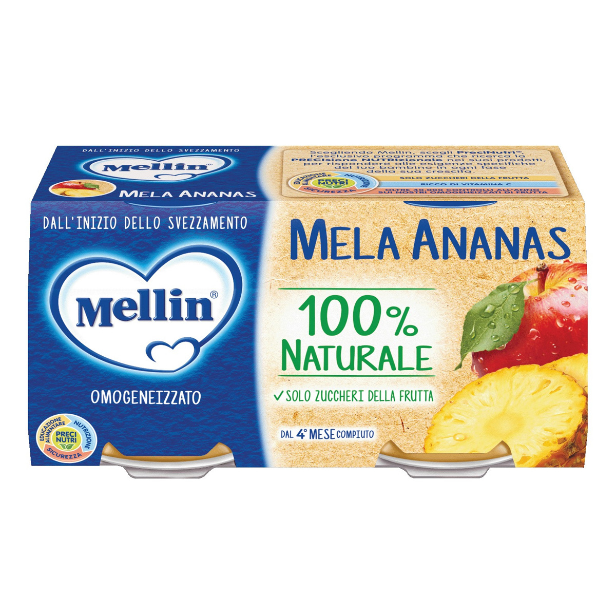 Mellin Omogeneizzato Mela E Ananas 2x100g