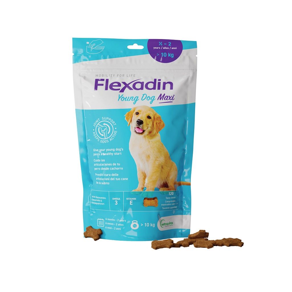 Flexadin Young Dog Maxi Mangime Cane 120 Tavolette Appetibili