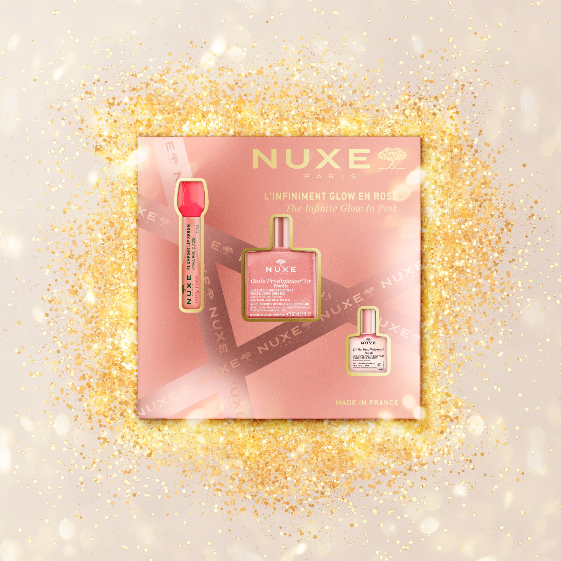 image - 950963557 - NUXE COFFRET HPFO GLOW 2025 1 HUILE PRODIGIEUSE OR FLORALE 50 ML + 1 HUILE PRODIGIEUSE FLORALE 10 ML + 1 VERY ROSE PLUMPING LIP SERUM 10 ML - 4834472_2.jpg