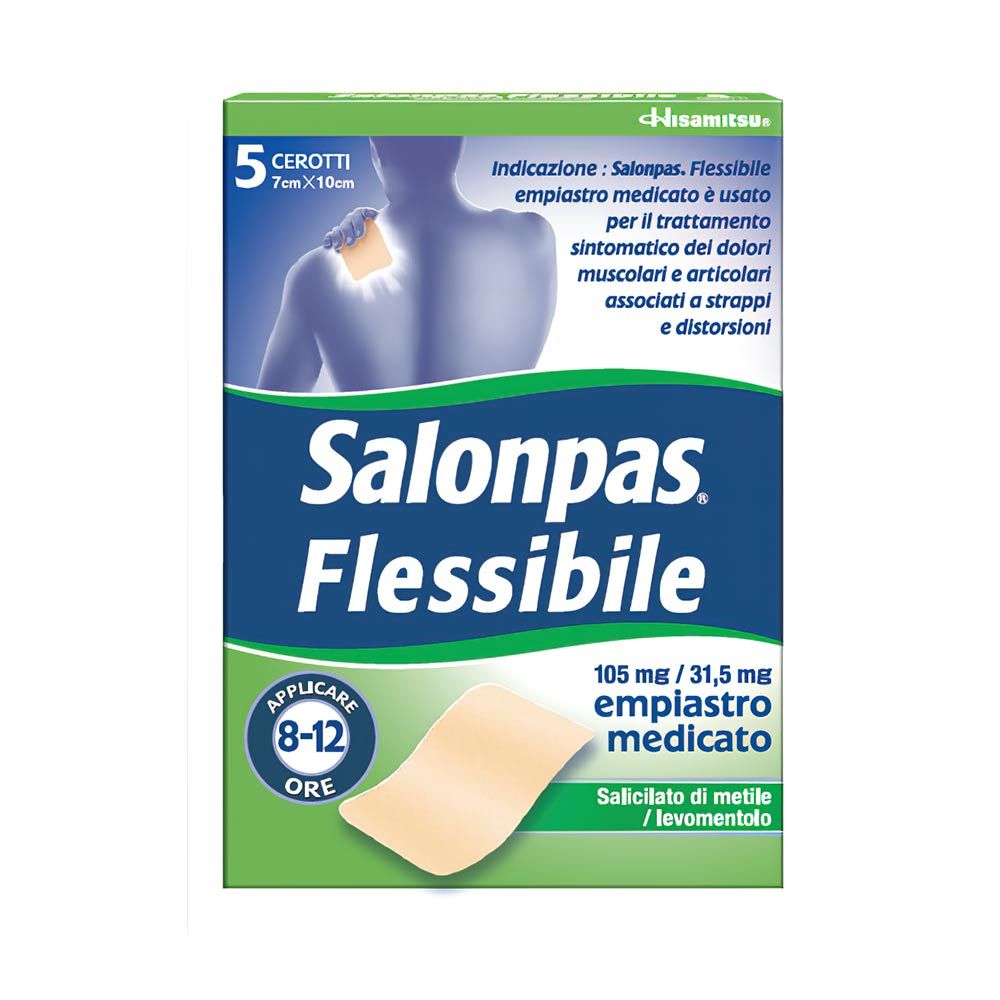 Salonpas Flessibile Cerotti Medicati 7x10cm 5 Pezzi