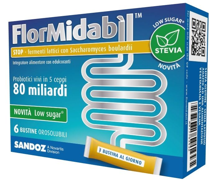 Flormidabil Stop Integratore Fermenti Lattici 6 Bustine Con Stevia