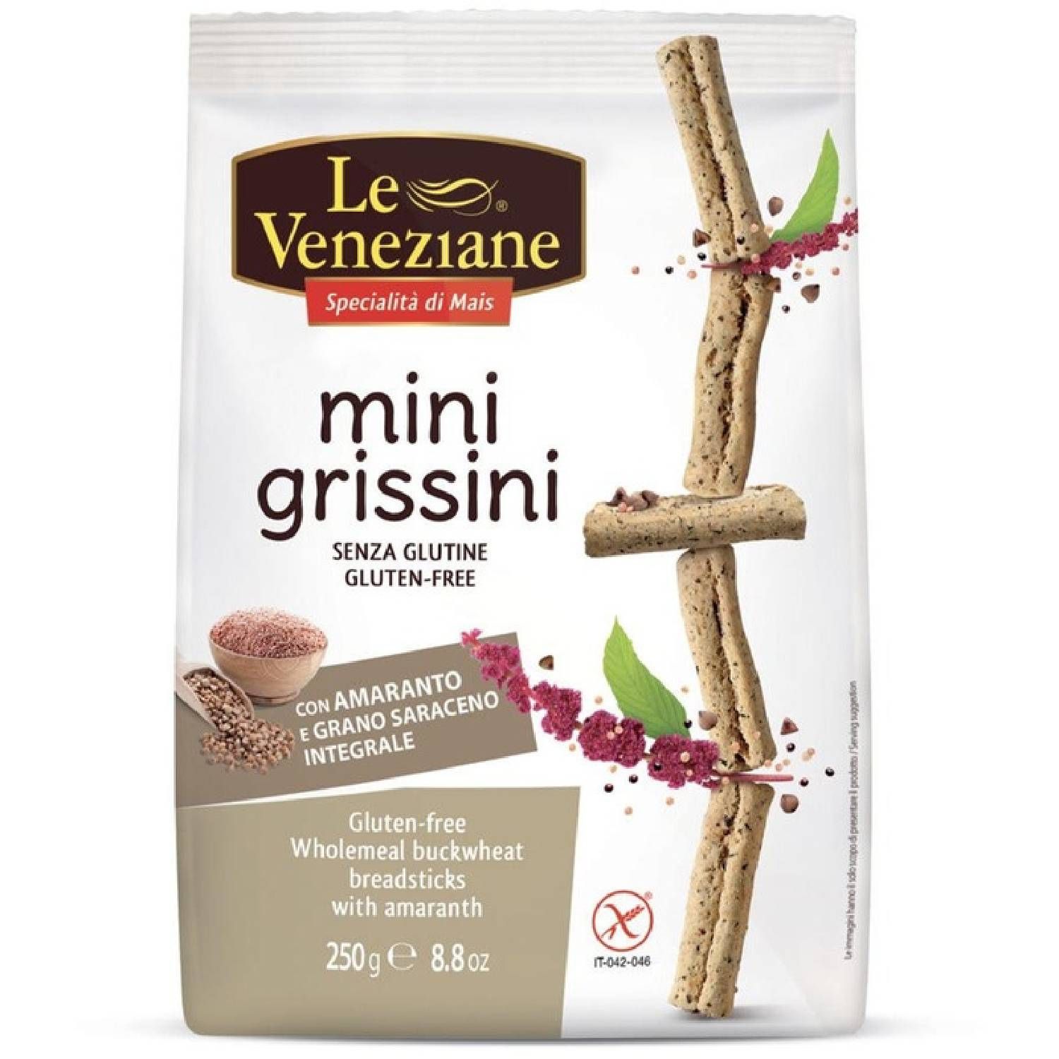 Le Veneziane Mini Grissini Grano Saraceno Integrale Amaranto Gluten Free 250g