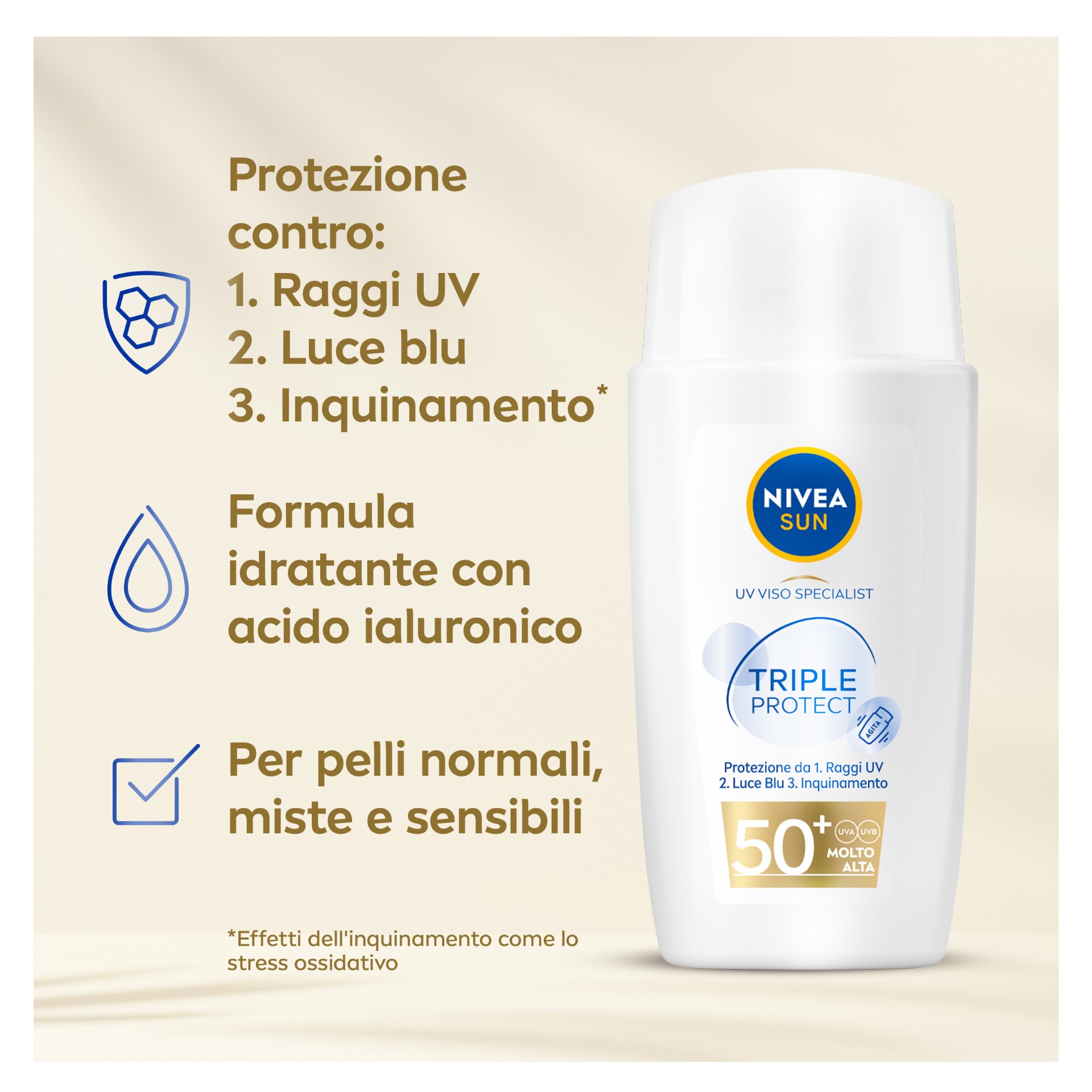 image - 986042721 - NIVEA SUN CREMA VISO SOLARE TRIPLE PROTECTION FP50+ 40 ML - 4755388_3.jpg