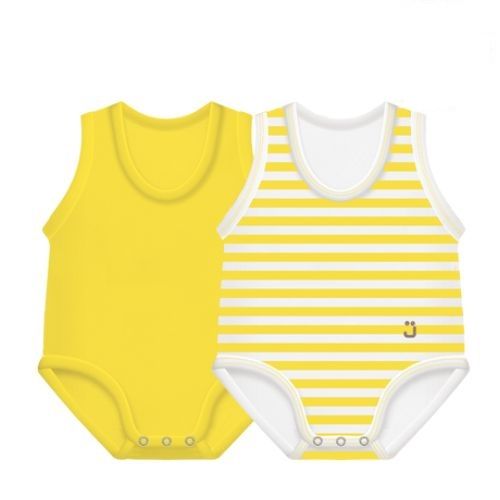 J Bimbi Body Neonato Estivo Fresco 0-36 Mesi Bio Cotton Giallo Pack 2 Pezzi