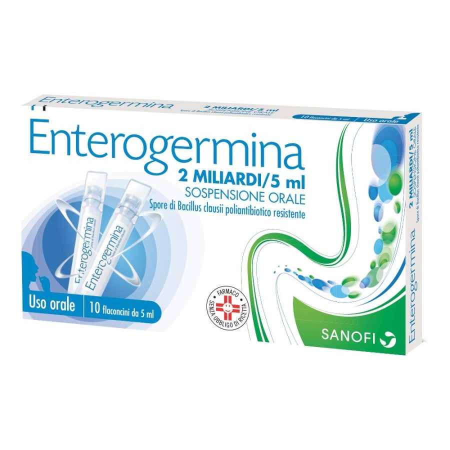 Enterogermina 2 Miliardii/5ml Sospensione Orale 10 Flaconcini 5ml