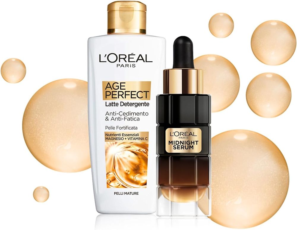 985498169 - L'OREAL PARIS POCHETTE AGE PERFECT TRATTAMENTO RIVITALIZZANTE NATALE 2022 AGE PERFECT RENAISSANCE CELLULAIRE LATTE DETERGENTE + SIERO VISO NOTTE - 4745150_2.jpg