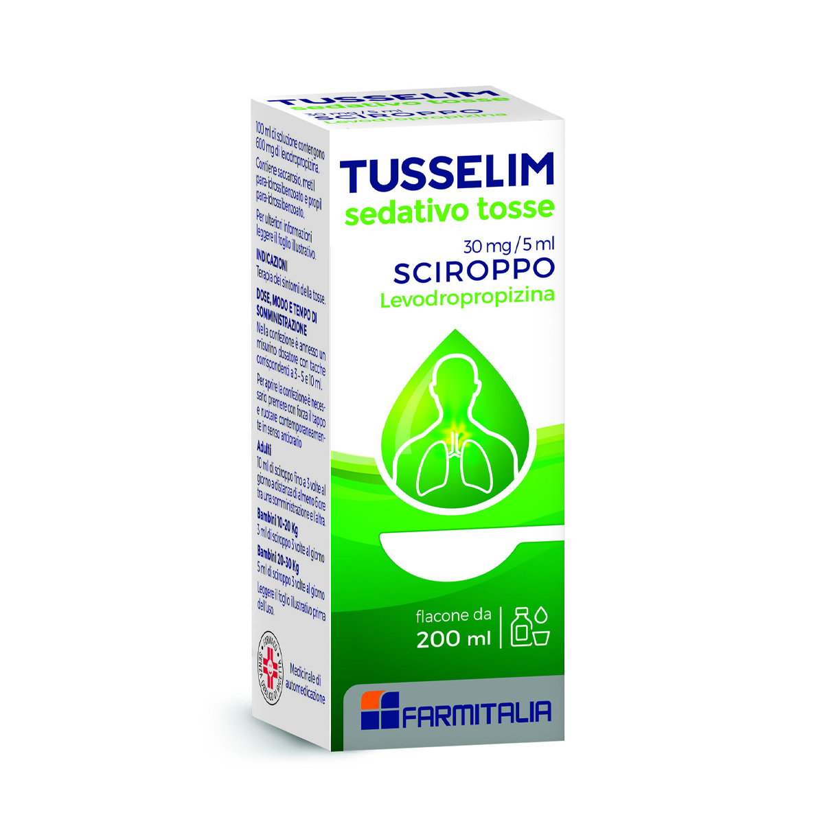 Tusselim 30mg/5ml Sciroppo Sedativo Tosse 200ml