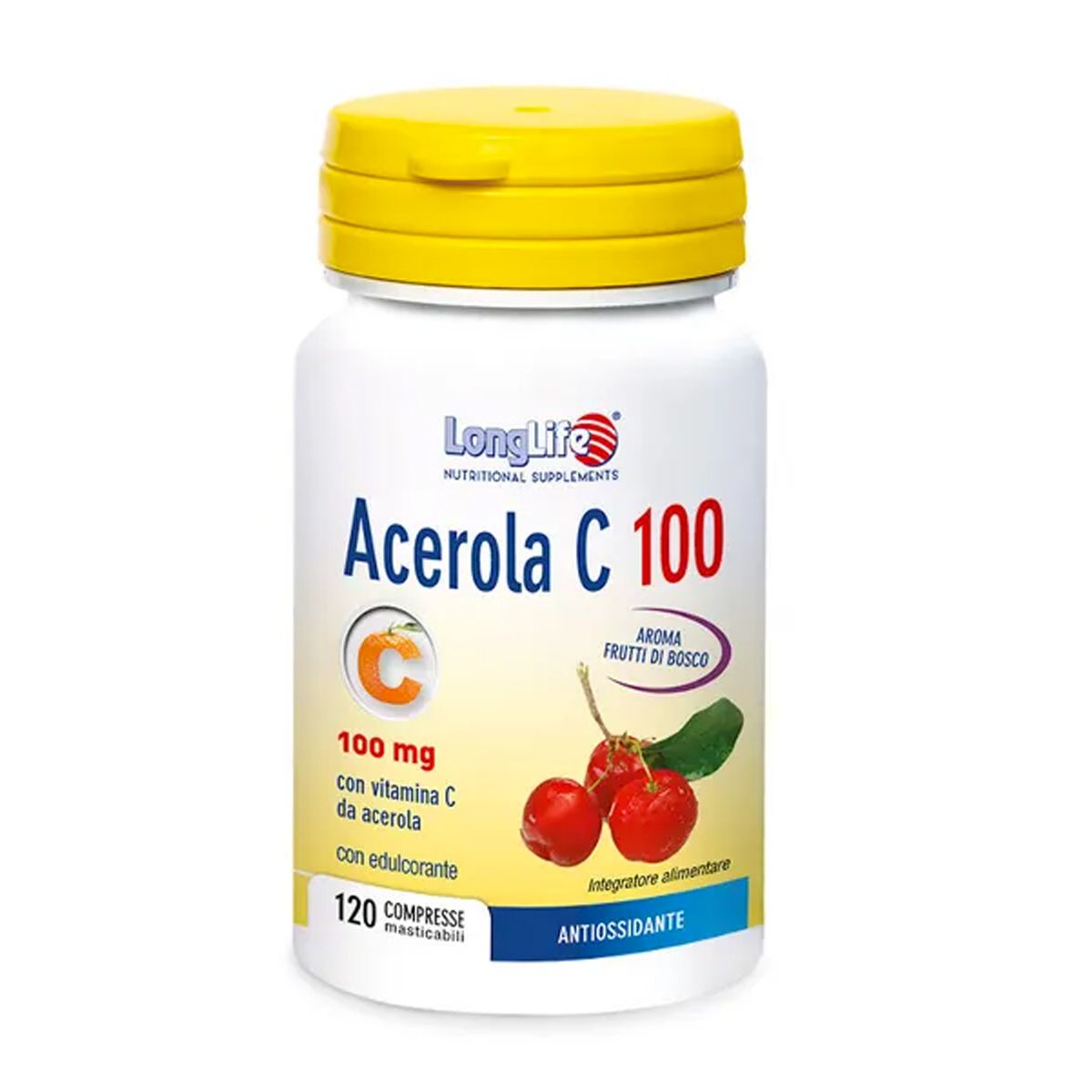 Longlife Acerola C100 Frutti Di Bosco Integratore immunostimolante 120 Compresse