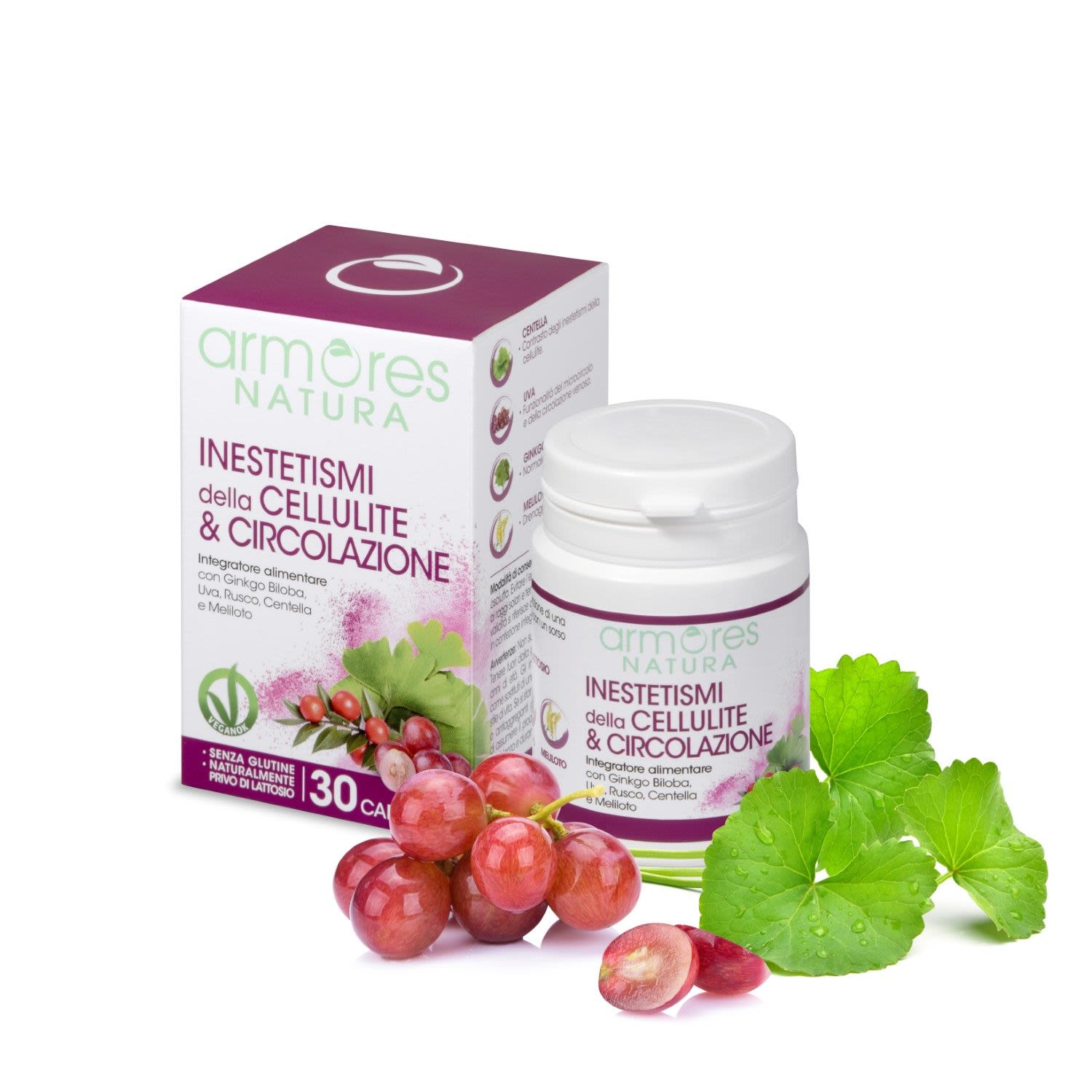 image - 947389641 - ARMORES NATURA INESTETISMI CELLULITE E CIRCOLAZIONE 30 CAPSULE - 4727007_3.jpg
