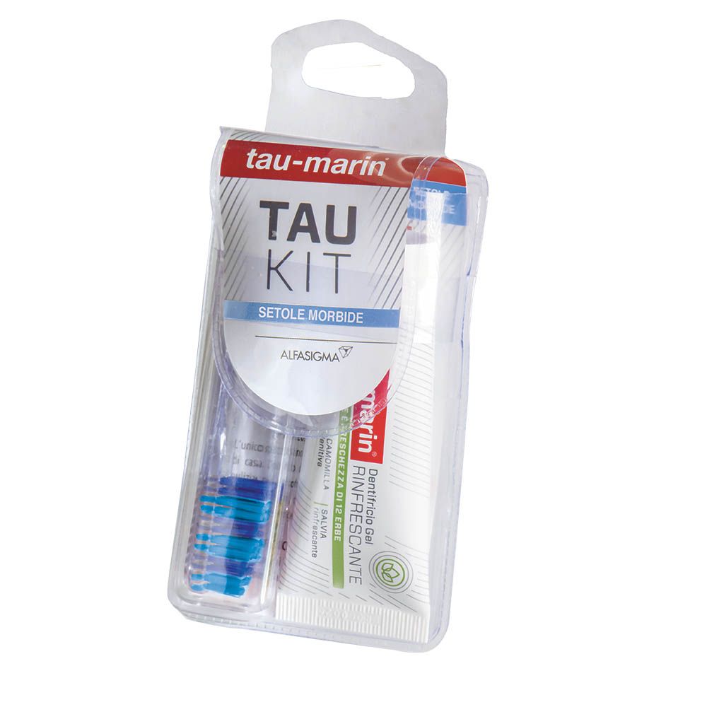 Tau-marin Kit Igiene Orale Da Viaggio Spazzolino + Dentifricio Gel 20ml