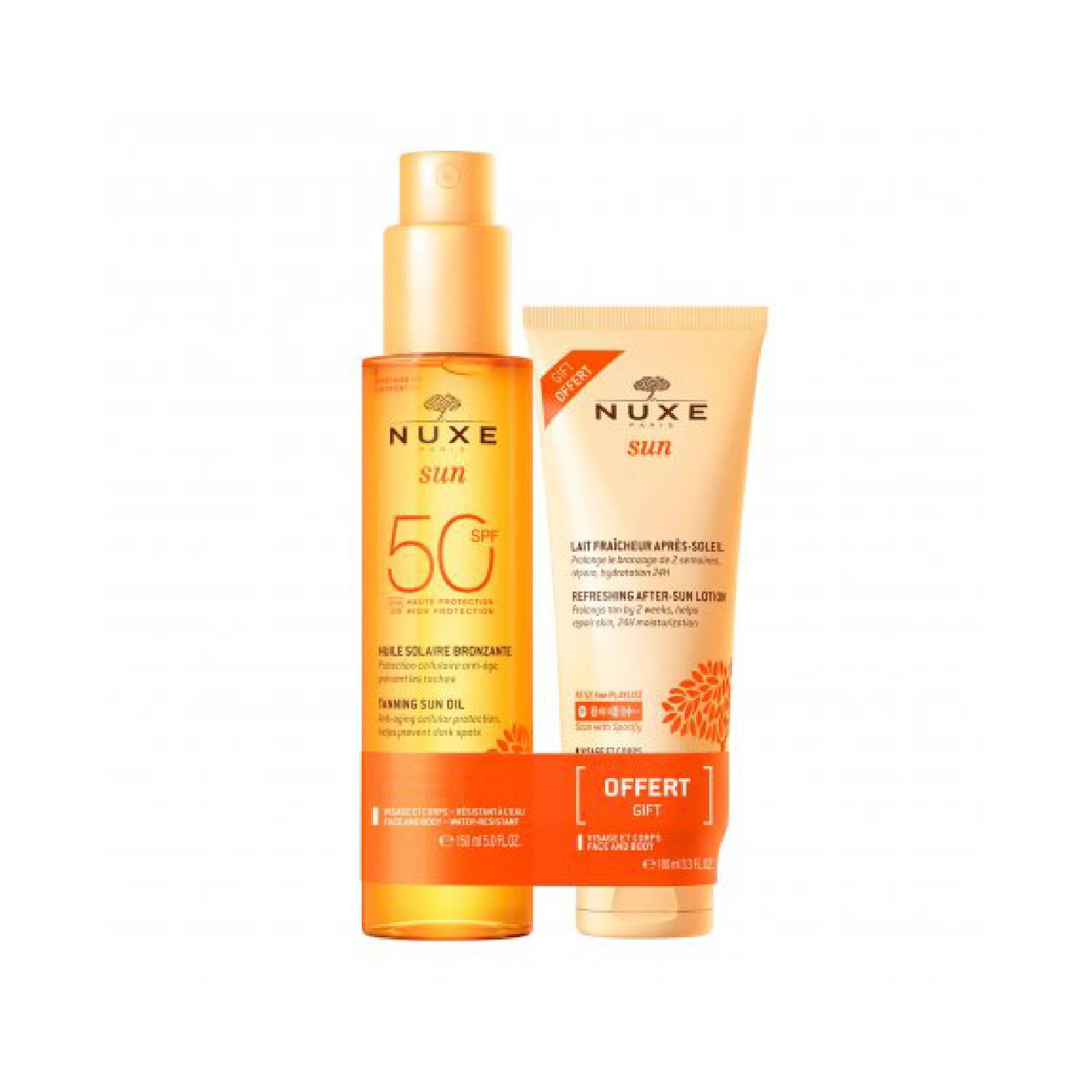 Nuxe Sun Duo olio protezione solare Viso E Corpo SPF 30 150ml + Latte Doposole Viso E Corpo 100ml