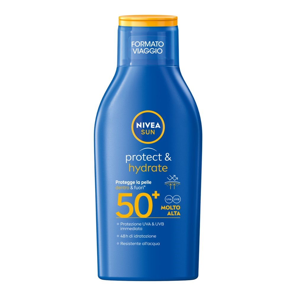 Nivea Sun Latte Solare Protect & Hydrate Fp50+ Formato Viaggio 100ml