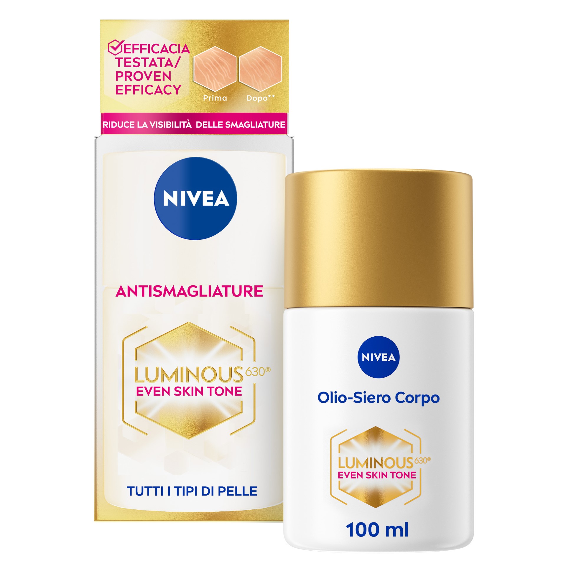 Nivea Luminous 630 Olio-siero Corpo Anti Smagliature 100ml