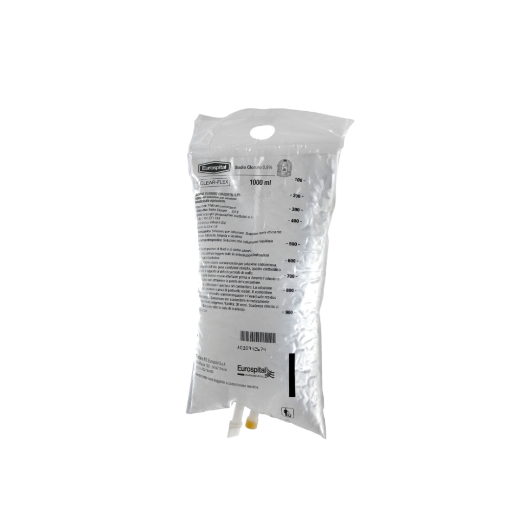 image - 030805547 - Soluzione per infusione endovenosa contenente 9g di sodio cloruro in 1.000ml, utilizzata per reintegrare fluidi e sodio cloruro. - 7874312_1.jpg