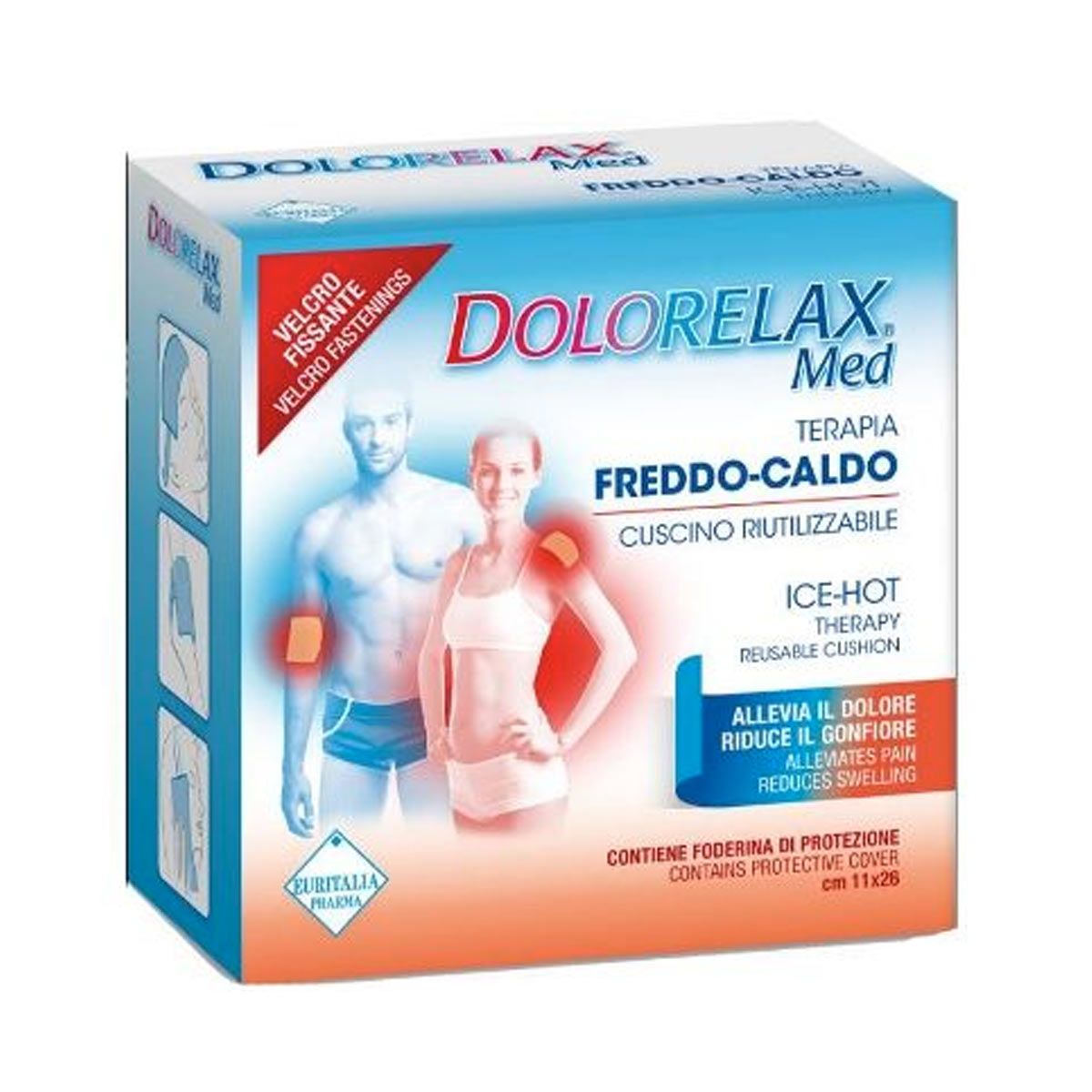 Dolorelax Ice Hot Cuscino Riutilizzabile Dolori Muscolari 11x26cm