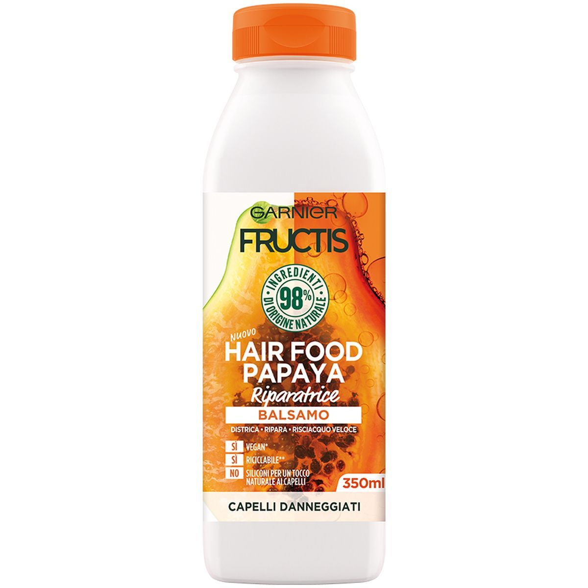 Garnier Fructis Hair Food Papaya Balsamo Riparatore Capelli Danneggiati 350ml