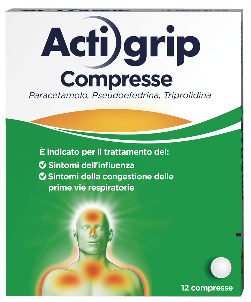 Actigrip Trattamento Antinfluenzale 12 Compresse