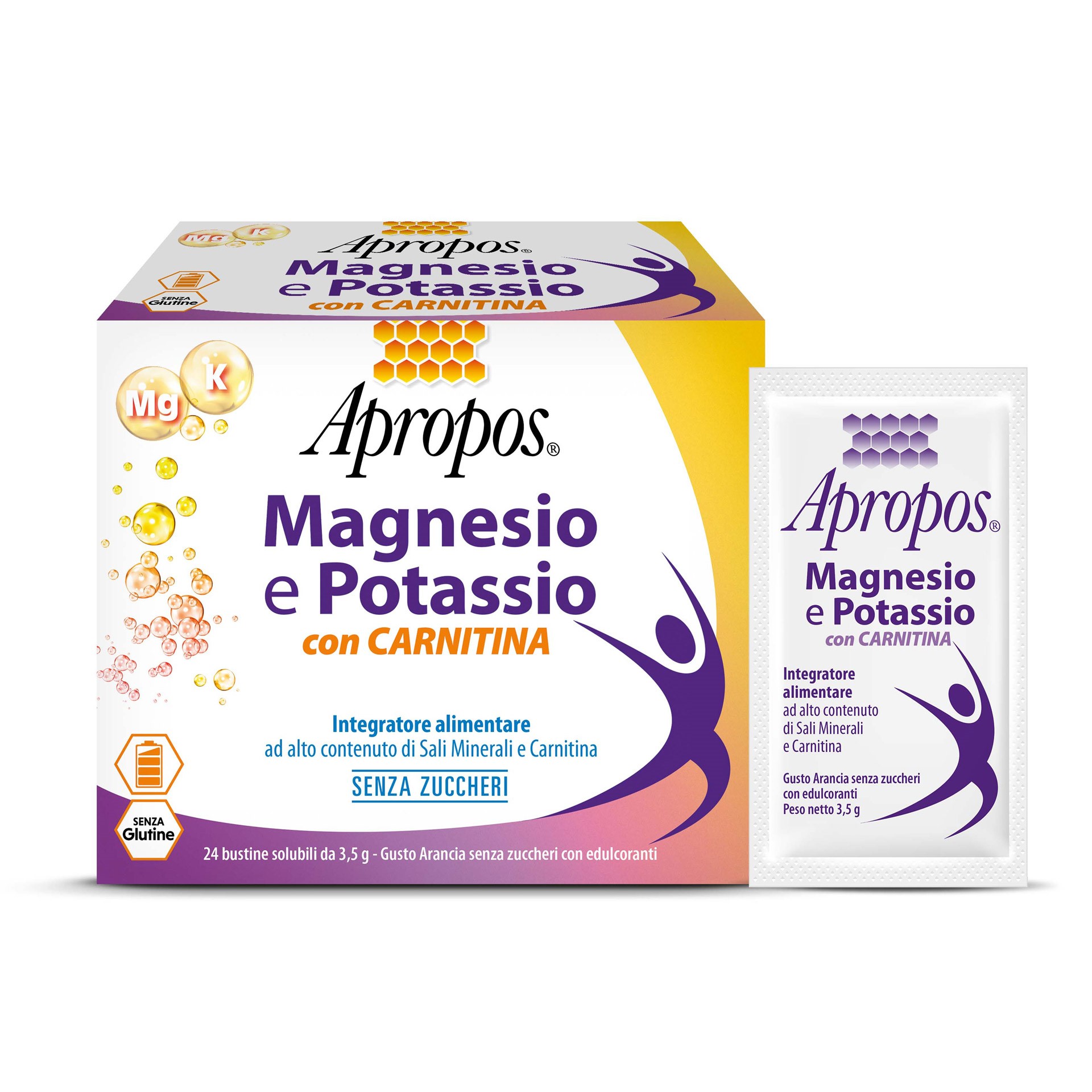 Apropos Magnesio Potassio Carnitina Integratore Salino 24 Bustine