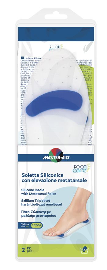 Master-aid Foot Care Soletta Siliconica Small 37-38 Elevazione Metatarso 2 Pezzi