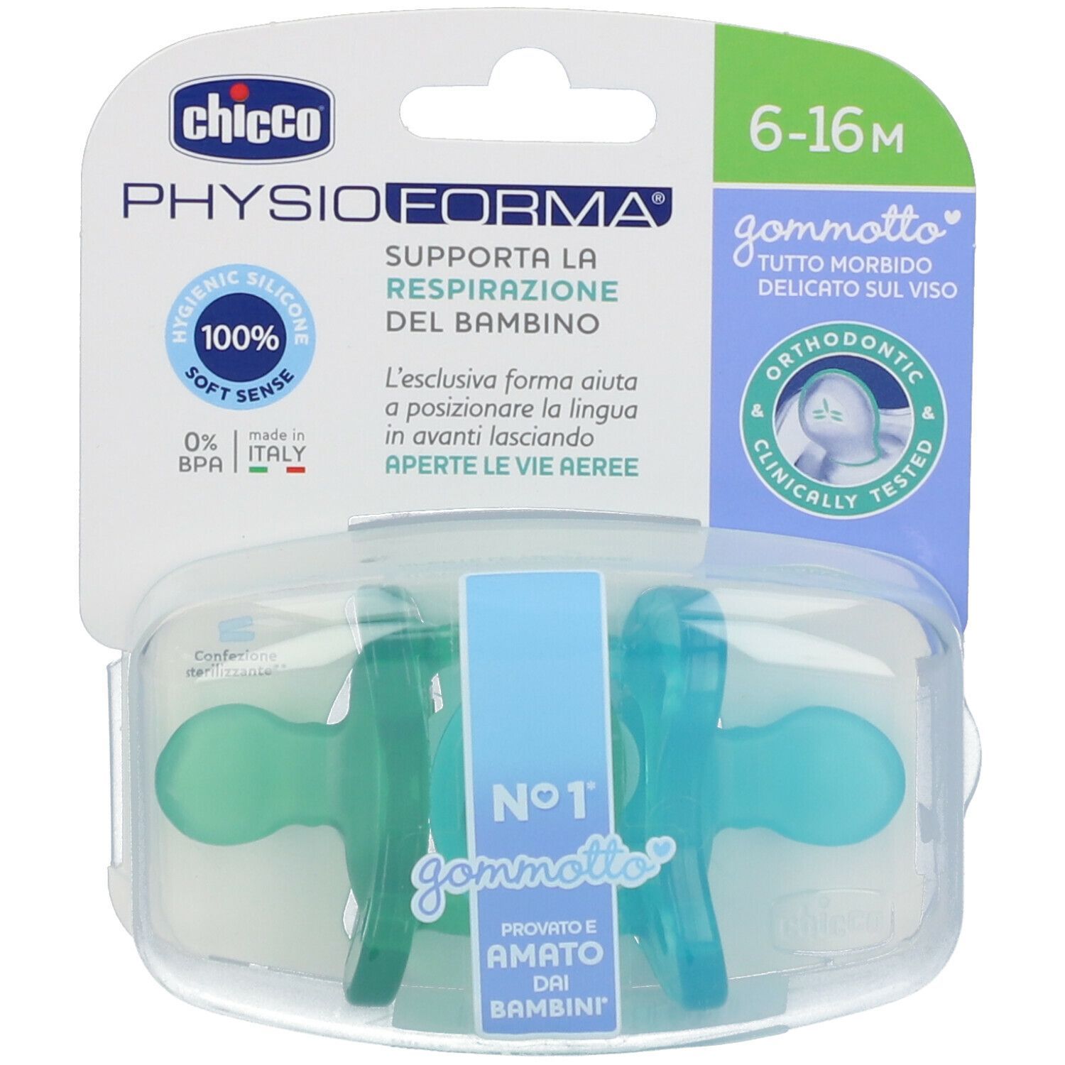 Chicco Gommotto Silicone Boy 6-16 Mesi 2 Pezzi