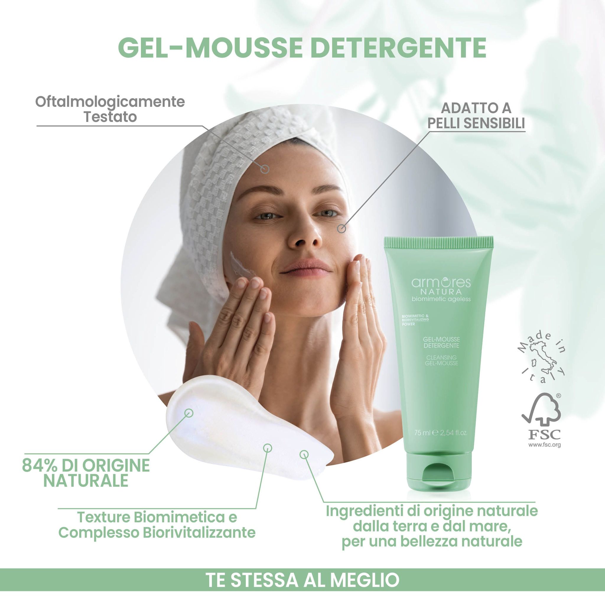 image - 983525813 - Armores Natura Biometric Ageless Gel Mousse Detergente 75ml - 4739814_4.jpg