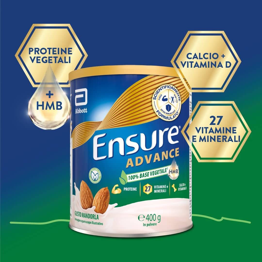 Integratore Ensure Advance Integratore Proteine 100% Vegetale Gusto Mandorla 400g ...