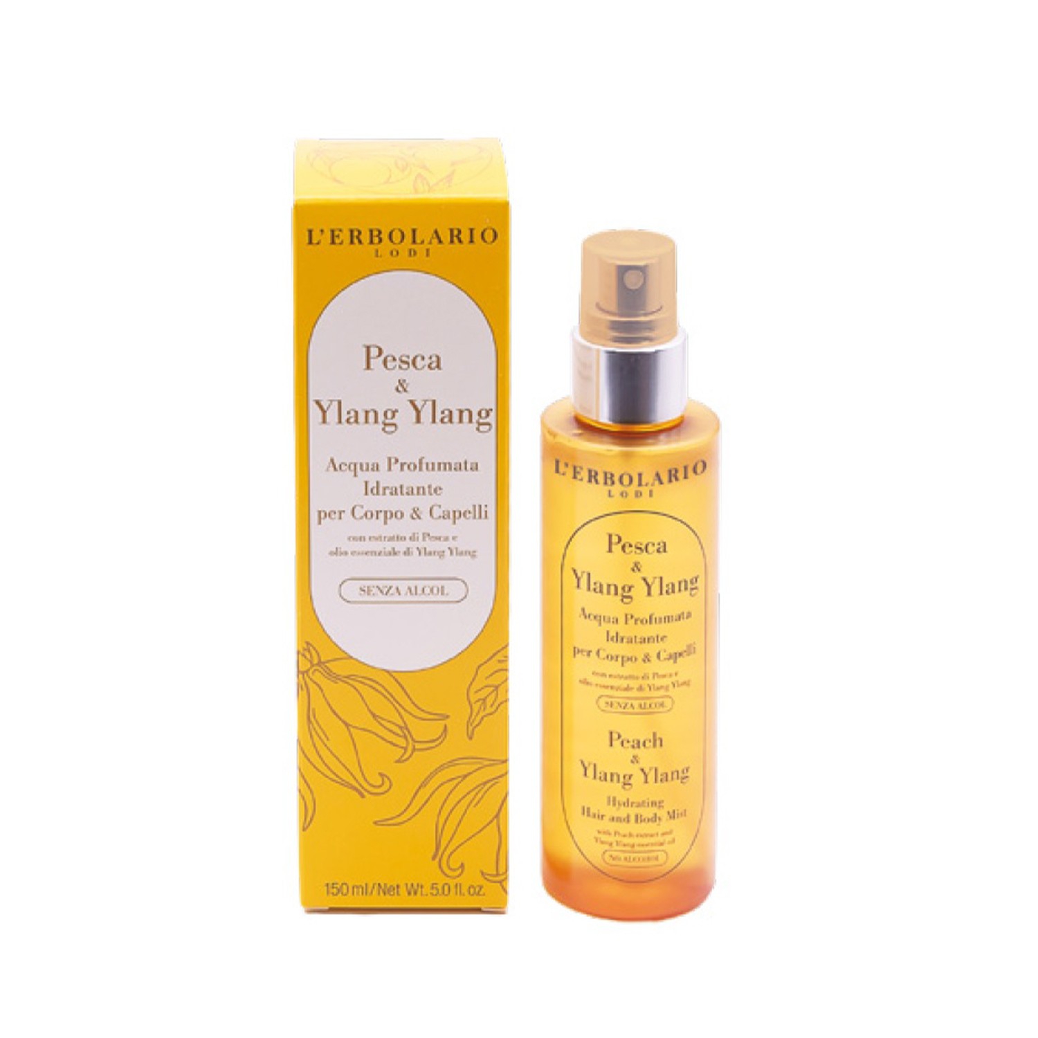 image - 990408041 - Acqua profumata idratante per corpo e capelli con estratto di pesca e olio essenziale di ylang ylang, ideale per donare freschezza e una delicata fragranza persistente. - 4887741_2.jpg
