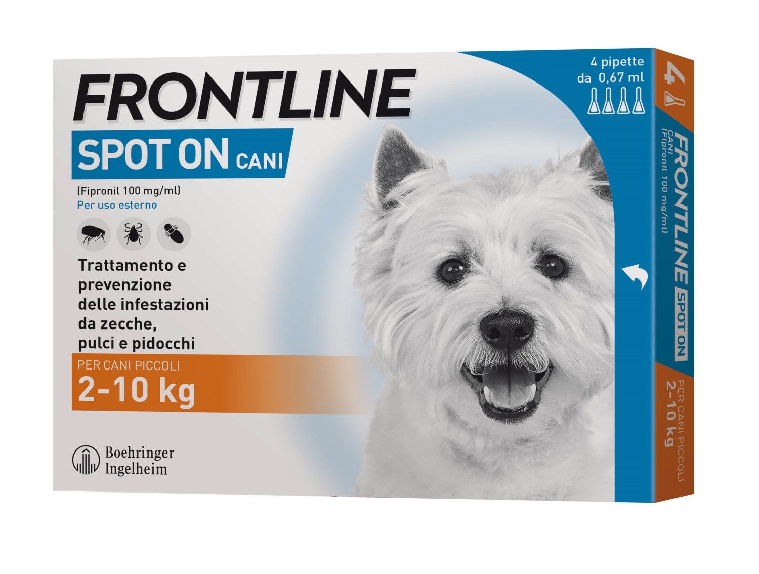 Frontline Spot On Cani Soluzione 2-10kg 4 Pipette 0,67ml 67mg