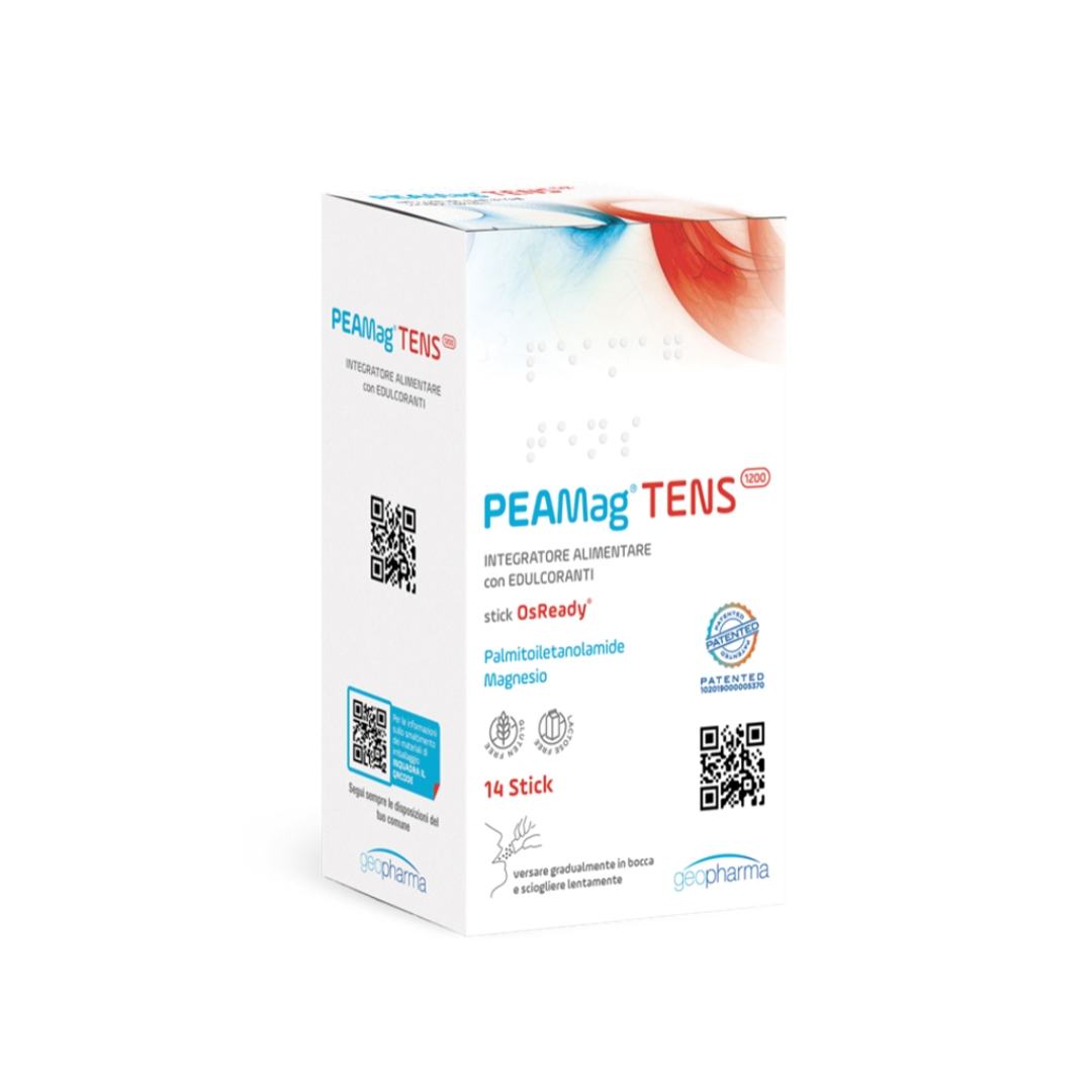 Geofarma Peamag Tens 1200 Integratore Per Sistema Nervoso E Funzione Muscolare 14 Stick