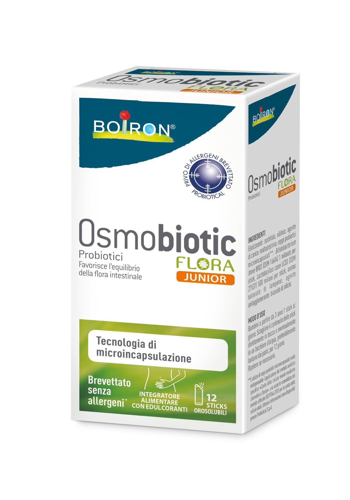 Boiron Osmobiotic Flora Junior Integratore Probiotici 12 Stick