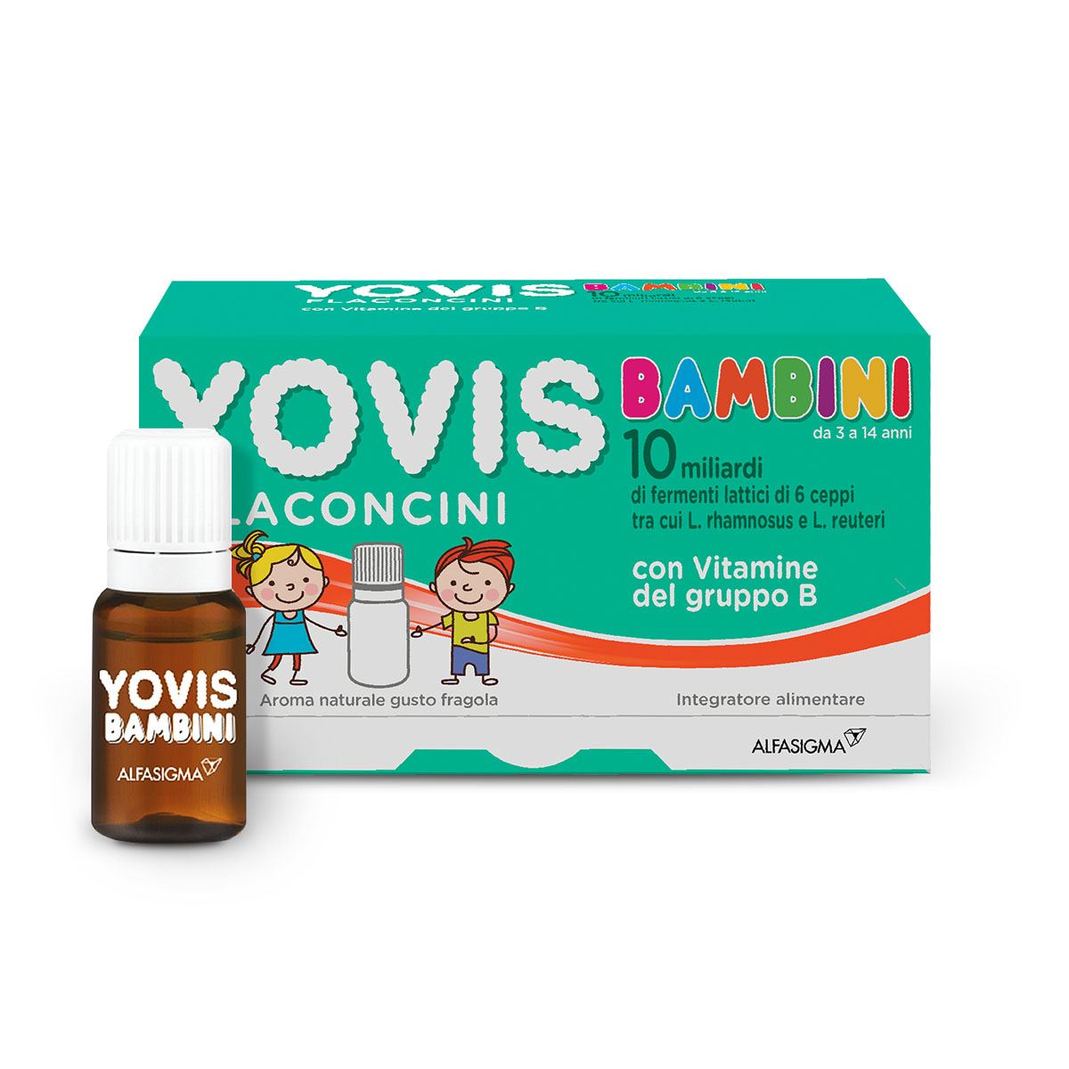 Yovis Bambini Gusto fragola Integratore Fermenti Lattici 10 Flaconcini