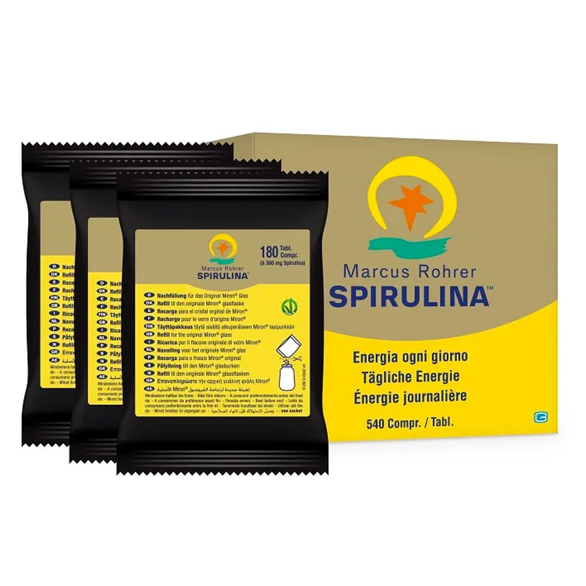 Spirulina Marcus Ricarica Integratore multivitamine 3x180 Compresse