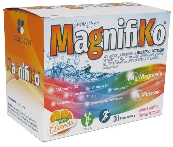 Magnifiko Integratore Magnesio Potassio Gusto Gusto Arancia 30 Bustine