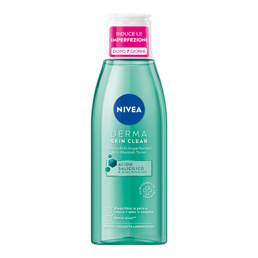 Nivea Derma Skin Clear Tonico Viso Contro le imperfezioni Cura Della Pelle E Tonicità 200ml