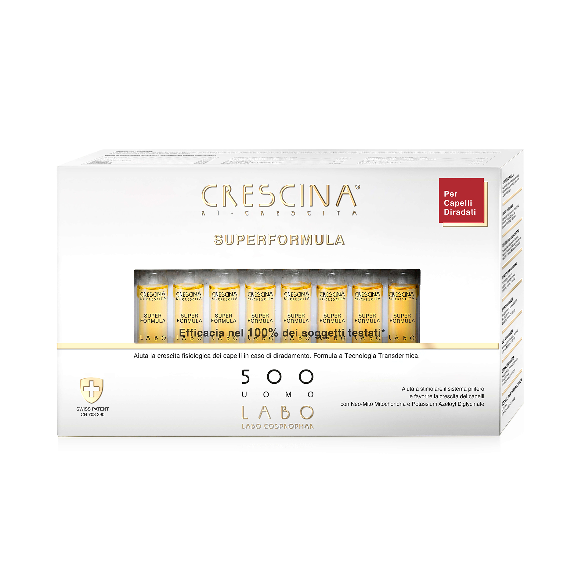 Labo Crescina Ri Crescita Super Formula 500 Uomo 20 Fiale 3,5ml