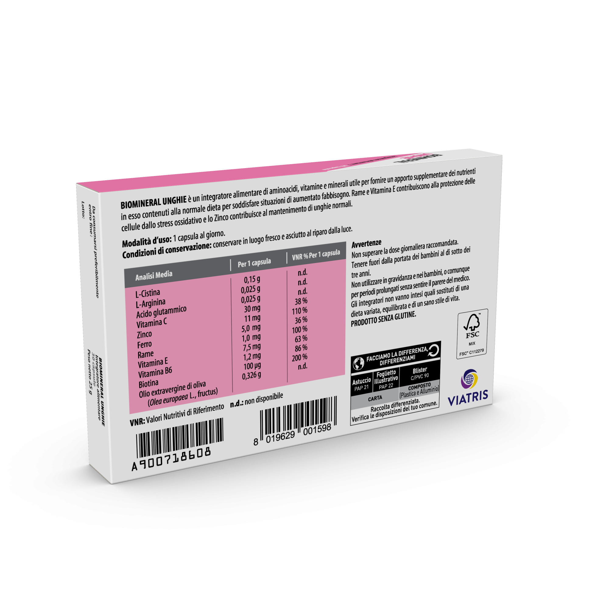 900718608 - Biomineral Integratore Alimentare Rinforzante per Unghie 30 Compresse - 7871975_4.jpg