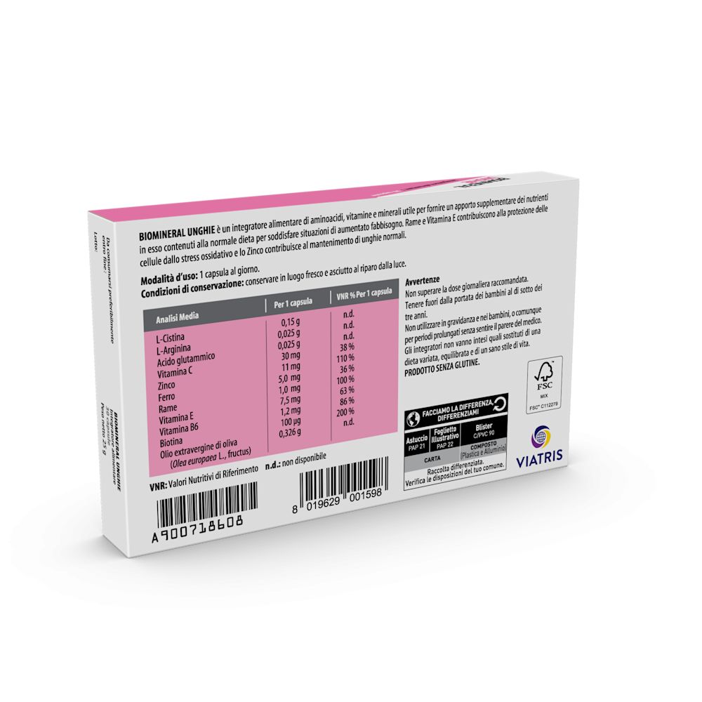 900718608 - Biomineral Integratore Alimentare Rinforzante per Unghie 30 Compresse - 7871975_4.jpg