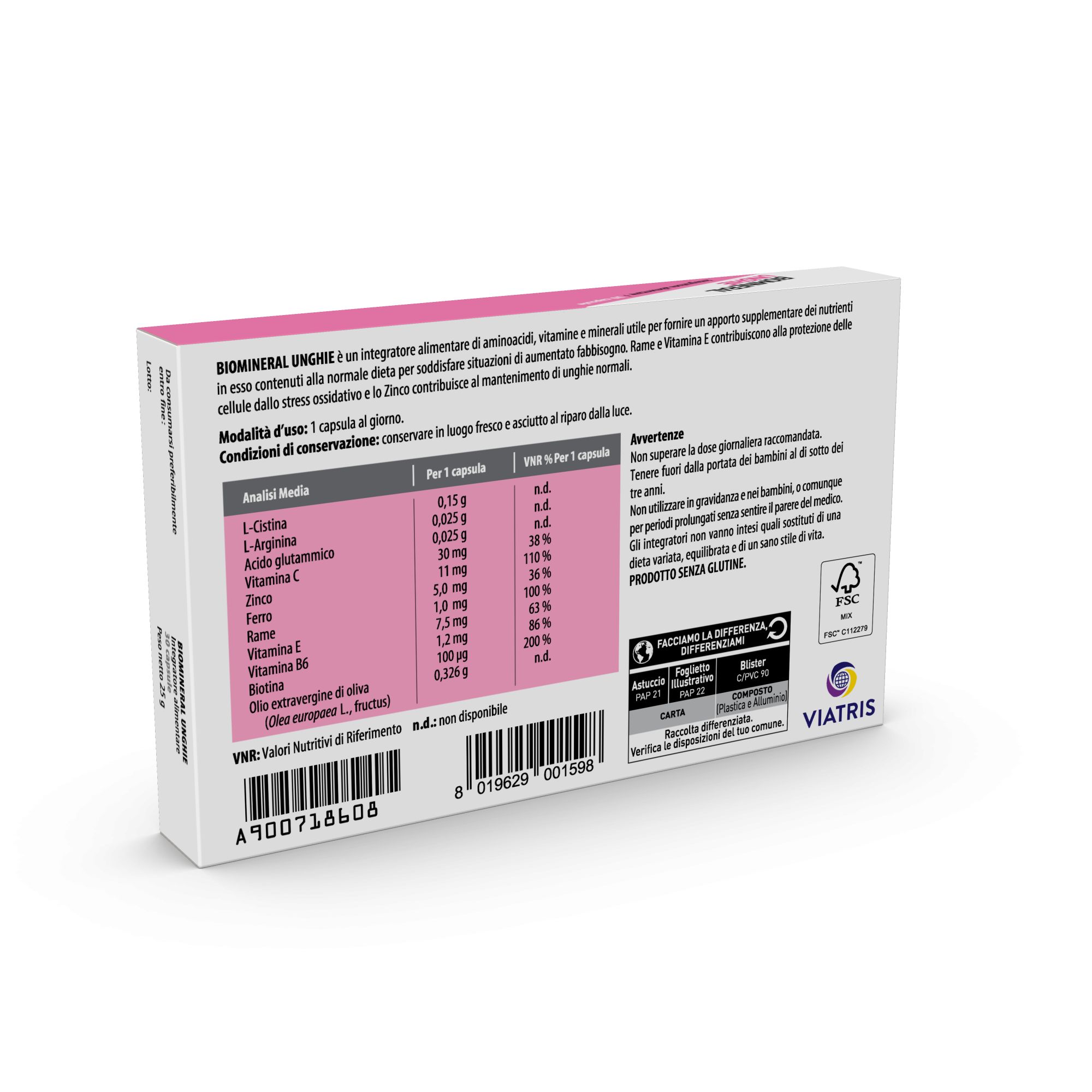 900718608 - Biomineral Integratore Alimentare Rinforzante per Unghie 30 Compresse - 7871975_4.jpg