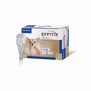 Effitix Spot-on Soluzione 4 Pipette 0,44ml 26,8mg + 240mg Cani Da 1,5 A 4 Kg