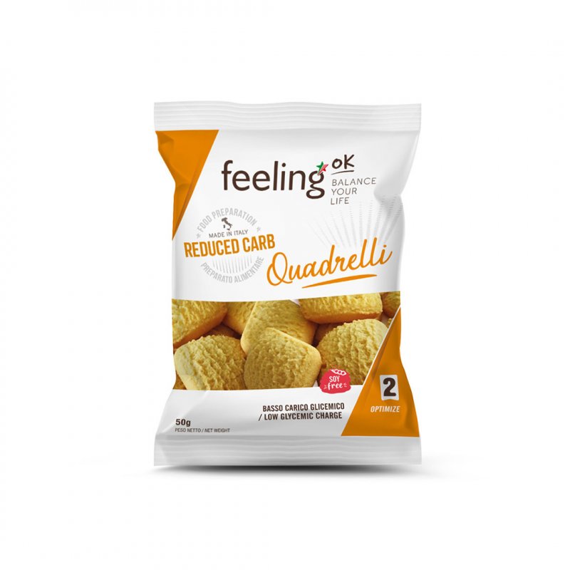 Feeling Ok Quadrelli Biscotti Gusto Nocciola Optimize 50g