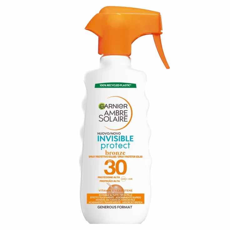 image - 988343101 - GARNIER INVISIBILE PROTECT BRONZE SPRAY GACHETTE PROTETTIVO SOLARE SPF30 270 ML - 4767793_1.jpg