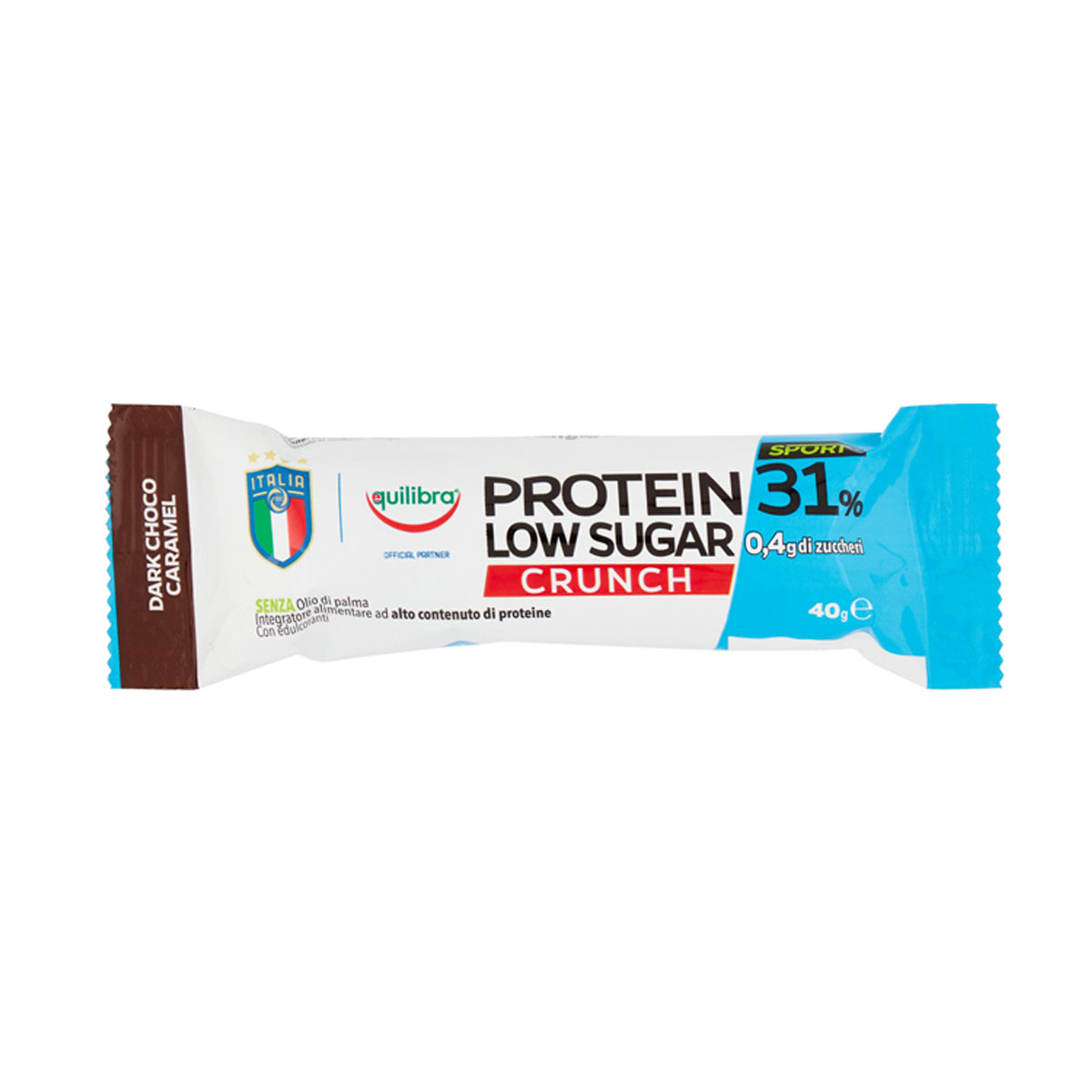 Equilibra Protein 31% Barretta energetica Low Sugar Crunch Dark Choco Caramel 40g