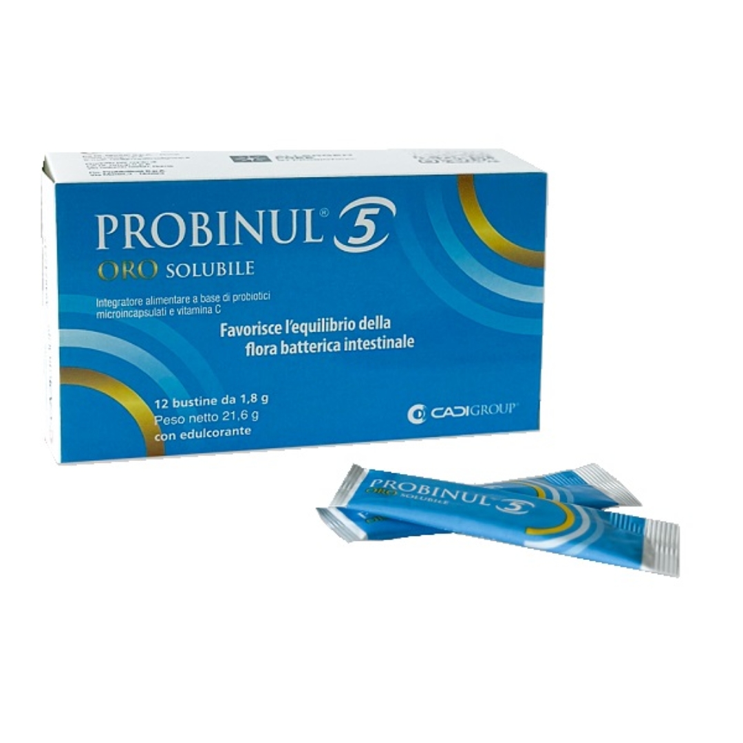 Probinul 5 Orosolubile Integratore Per Flora Batterica Intestinale 12 Bustine
