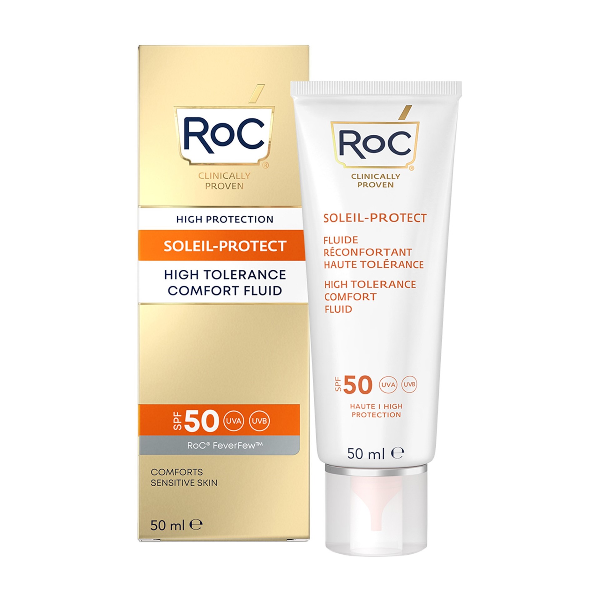 Roc Soleil Protect Fluido Solare Viso SPF 50 Elevata Tollerabilità 50ml