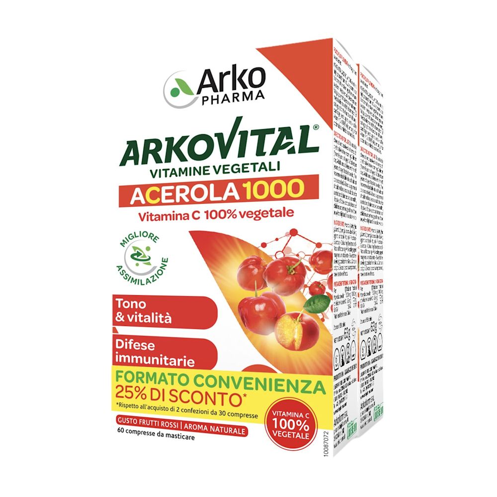 image - 980455392 - ARKOVITAL ACEROLA 1000 PACK FAMILY 60 COMPRESSE - 4709972_4.jpg