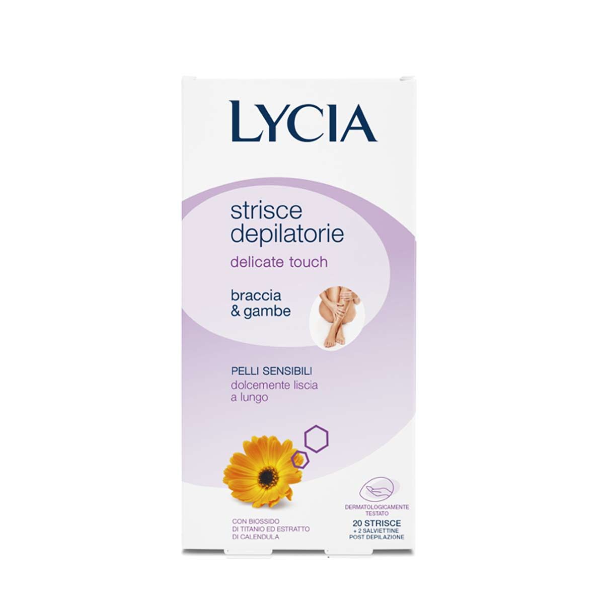 Lycia Delicate Touch Strisce Depilatorie Braccia E Gambe 20 Pezzi